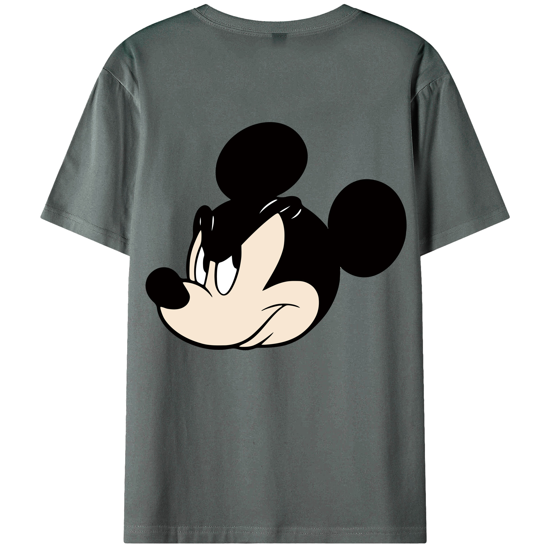 ミッキーマウス Mickey Mouse 綿100％ メンズ半袖Tシャツ（バックプリント） 通気性